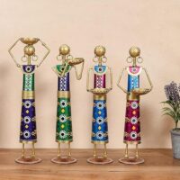 Lamcy Plaza Metal Rajasthani Kalbelia Tea Light Doll Set
